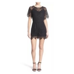 Love Fire Romper Womens Small Black Lace Scalloped Boho Free‎ People Style Fairy